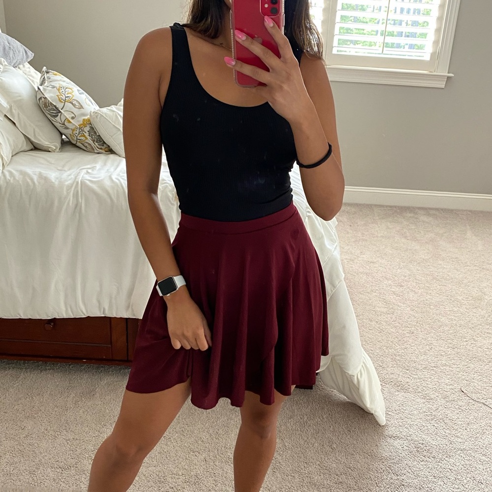 Burgundy skirt
